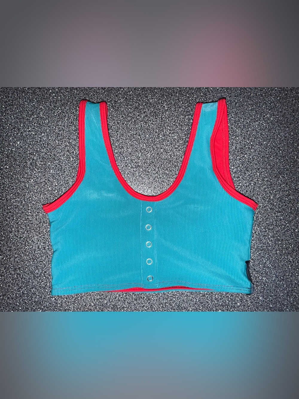 Tiger Friday Teal and Red Dance Crop Top - Size Adult X-Small